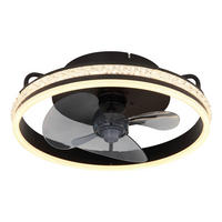 DECKENVENTILATOR - Klar/Schwarz, Design, Kunststoff/Metall (40/14,5cm) - Globo