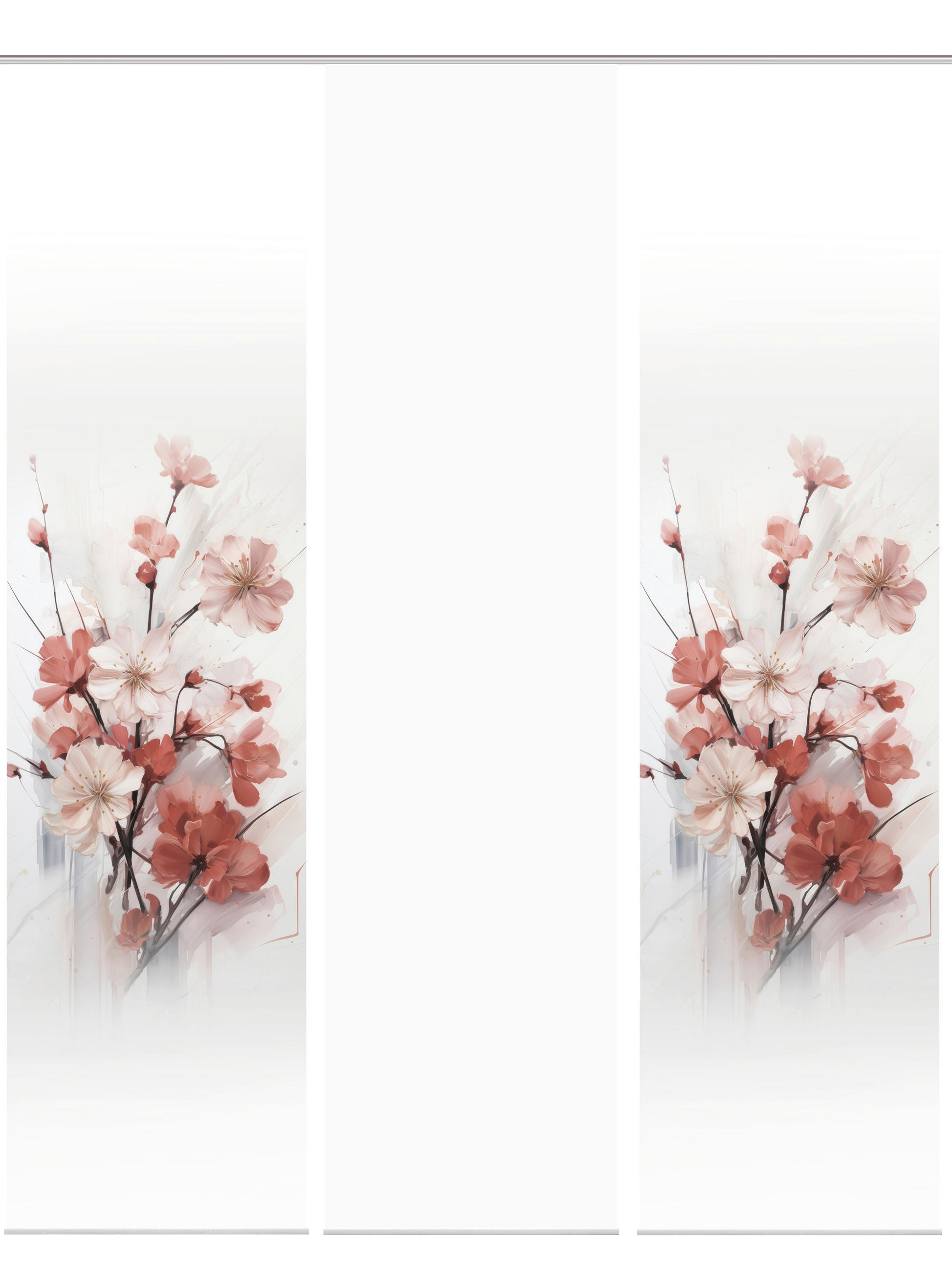 XXXLutz Flächenvorhang Lotus Weiß, Altrosa 60x245 cm