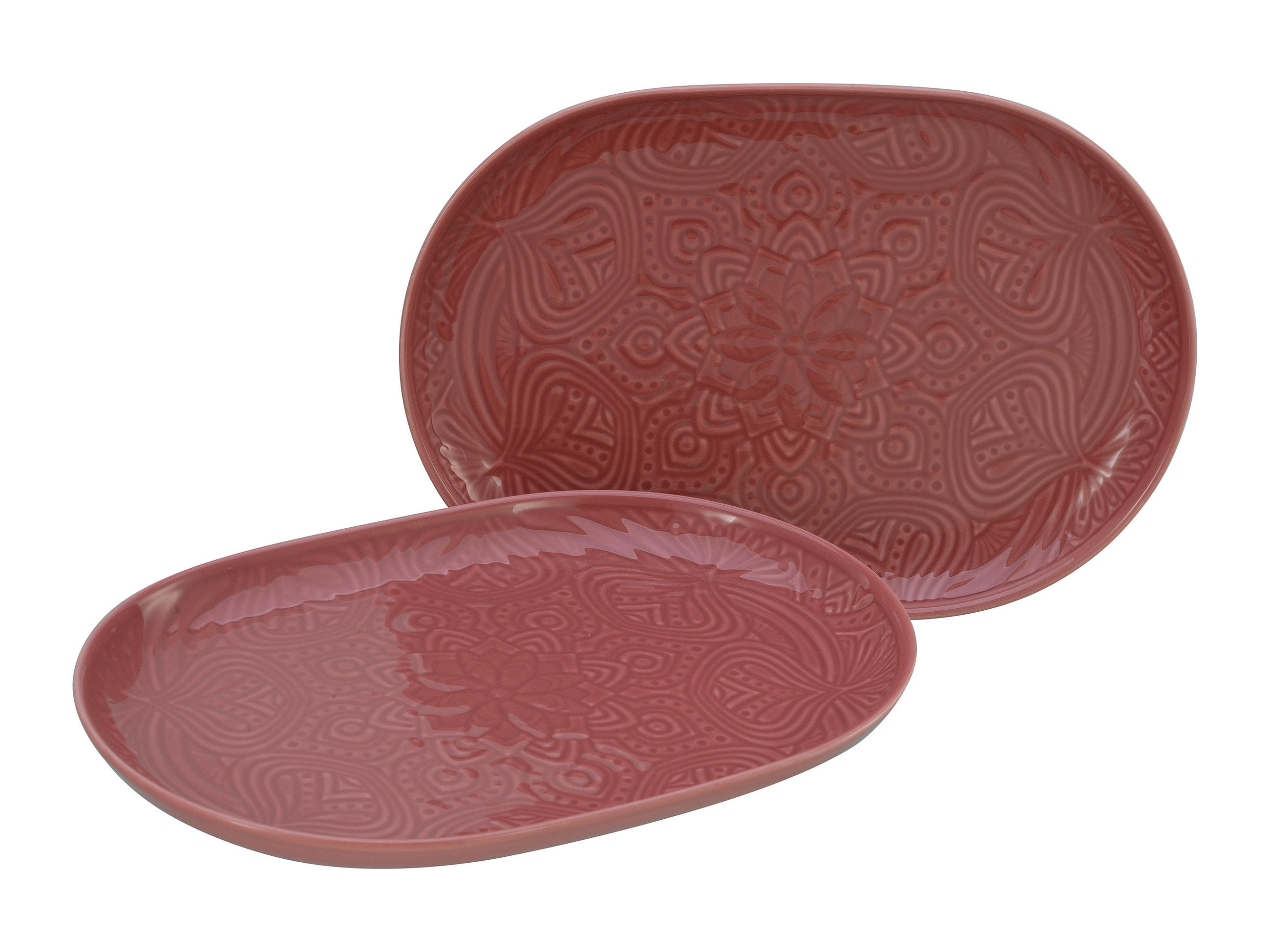 SERVIERPLATTEN-SET  - Dunkelrosa, Trend, Keramik - Creatable