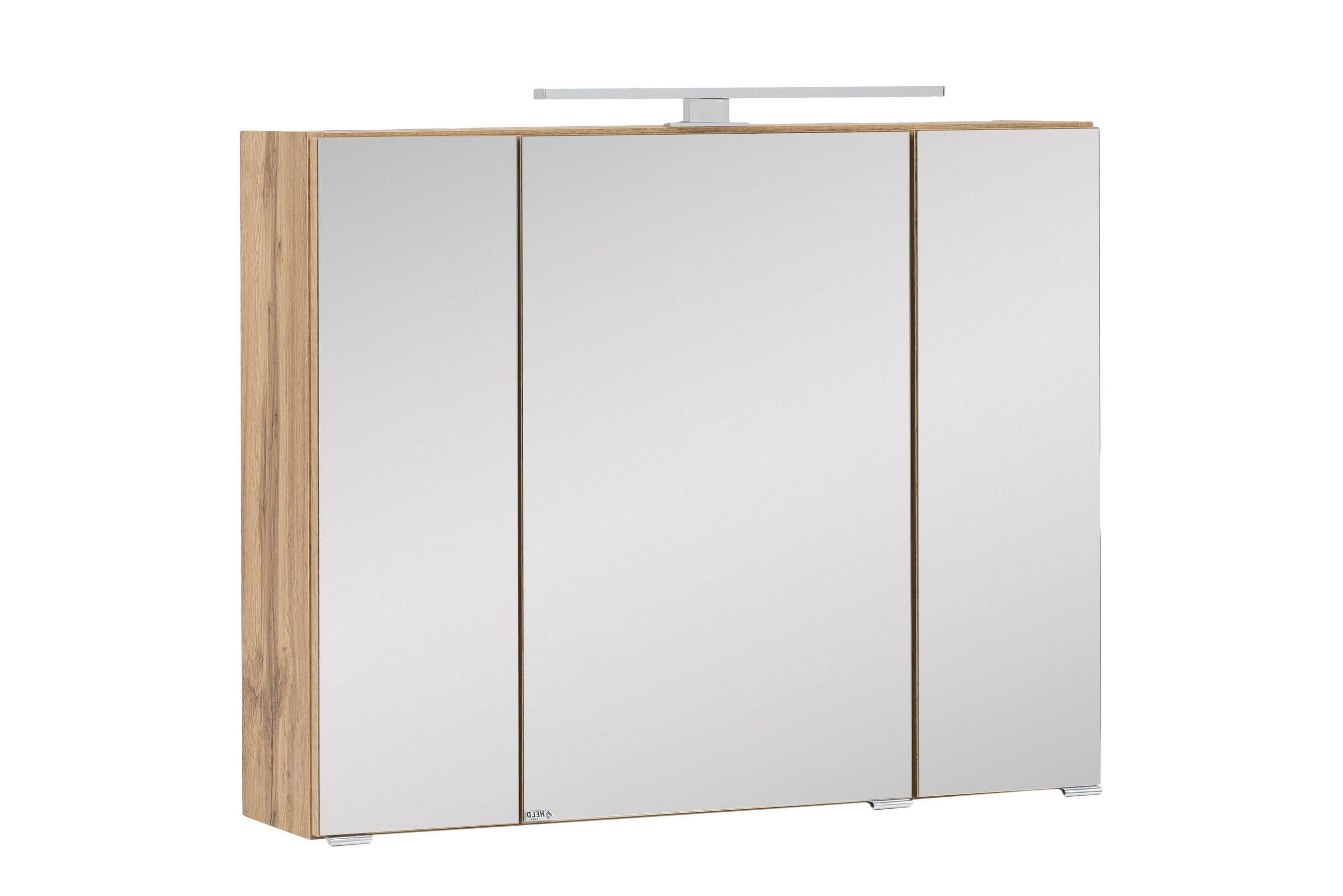 SPIEGELSCHRANK 80/64/20 cm  - Chromfarben/Eichefarben, KONVENTIONELL, Glas/Holzwerkstoff (80/64/20cm) - Held