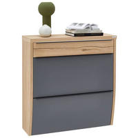 HÄNGESCHUHSCHRANK furniert, massiv Grau, Eichefarben  - Eichefarben/Anthrazit, Design, Holzwerkstoff/Metall (92/95/31cm) - Dieter Knoll