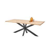 JEDÁLENSKÝ STÔL, dub, čierna, farba duba, 200/100/76 cm - čierna/farba duba, Konventionell, kov/drevo (200/100/76cm) - Livetastic