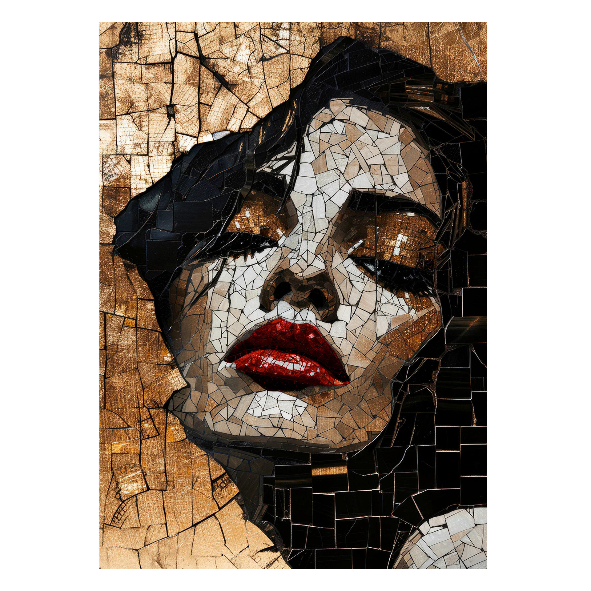 GLASBILD Frauen 70/100 cm  - Multicolor, Basics, Glas/Papier (70/100cm)