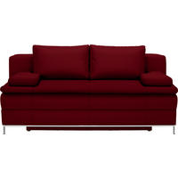 ZOFA BOXSPRING,  temno rdeča tekstil  - barve kroma/temno rdeča, Design, kovina/tekstil (200/93/107cm) - Novel