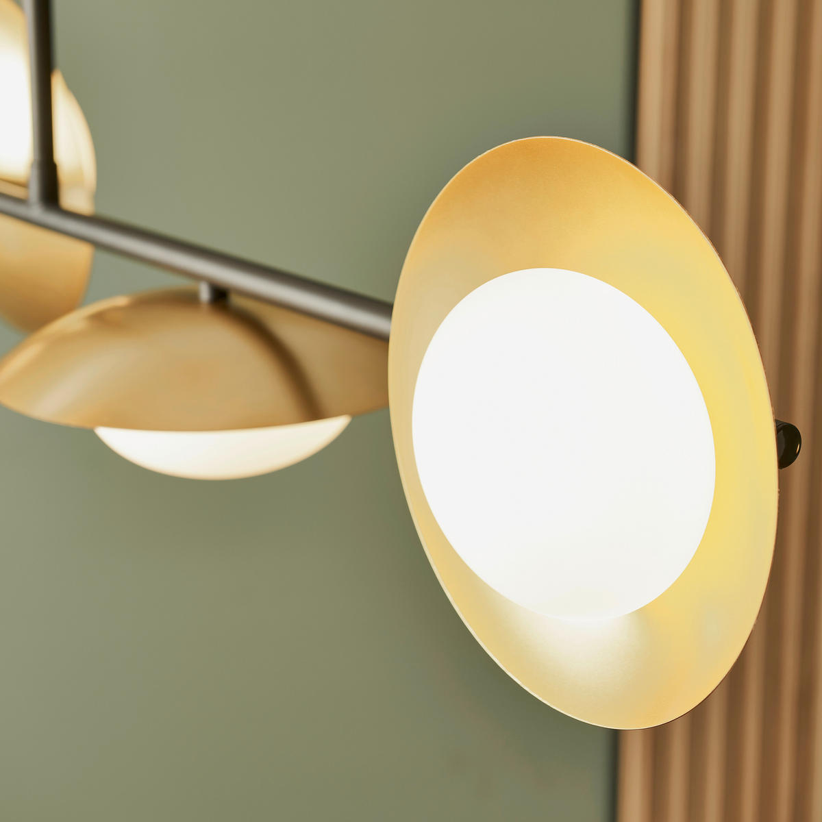 HÄNGELEUCHTE Ruffle 105/20/72 cm   - Goldfarben/Opal, KONVENTIONELL, Glas (105/20/72cm) - ENDON