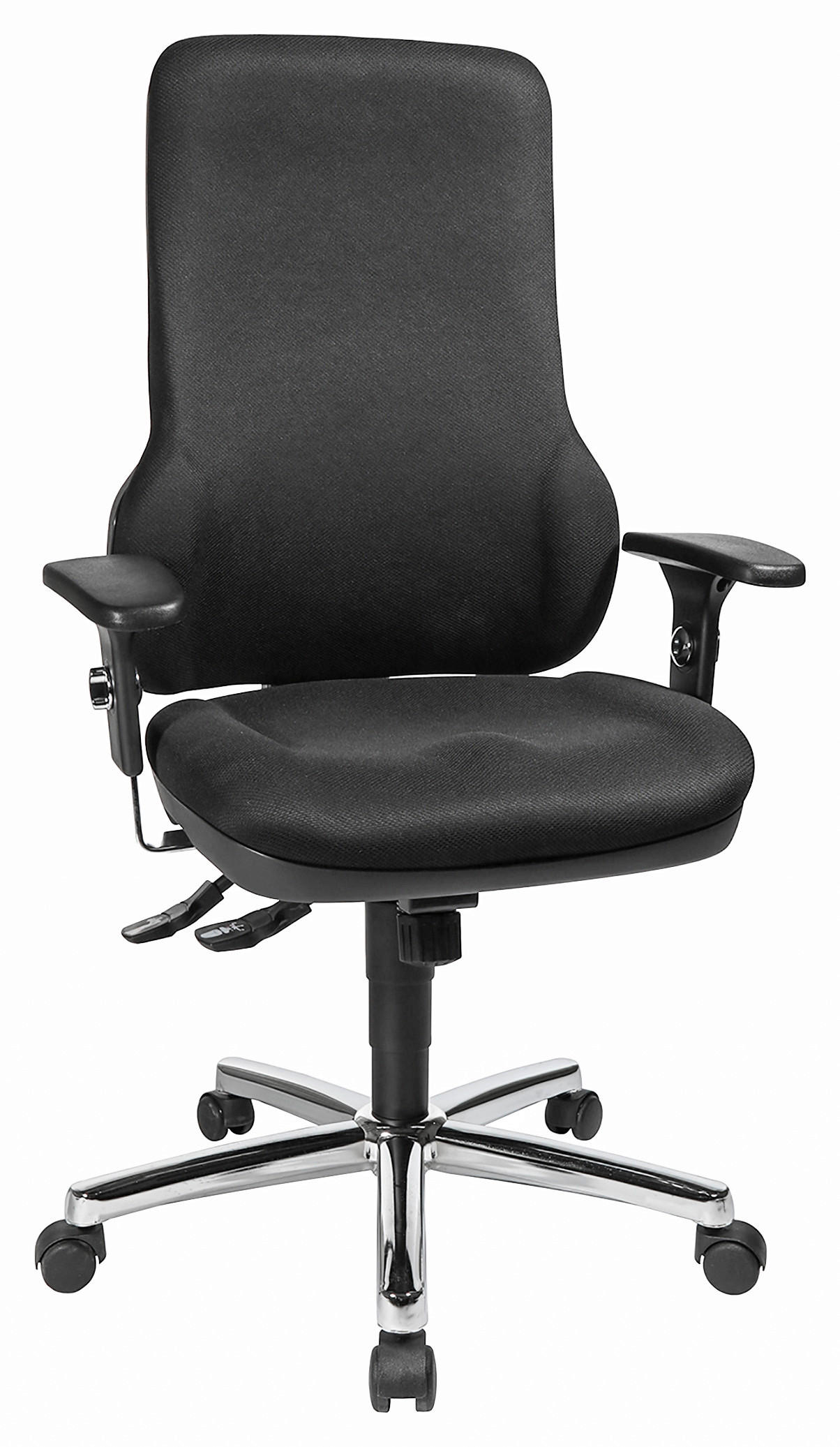 DREHSTUHL Webstoff Schwarz, Alufarben  - Schwarz/Alufarben, Konventionell, Kunststoff/Textil (60/110-121/49cm) - Topstar