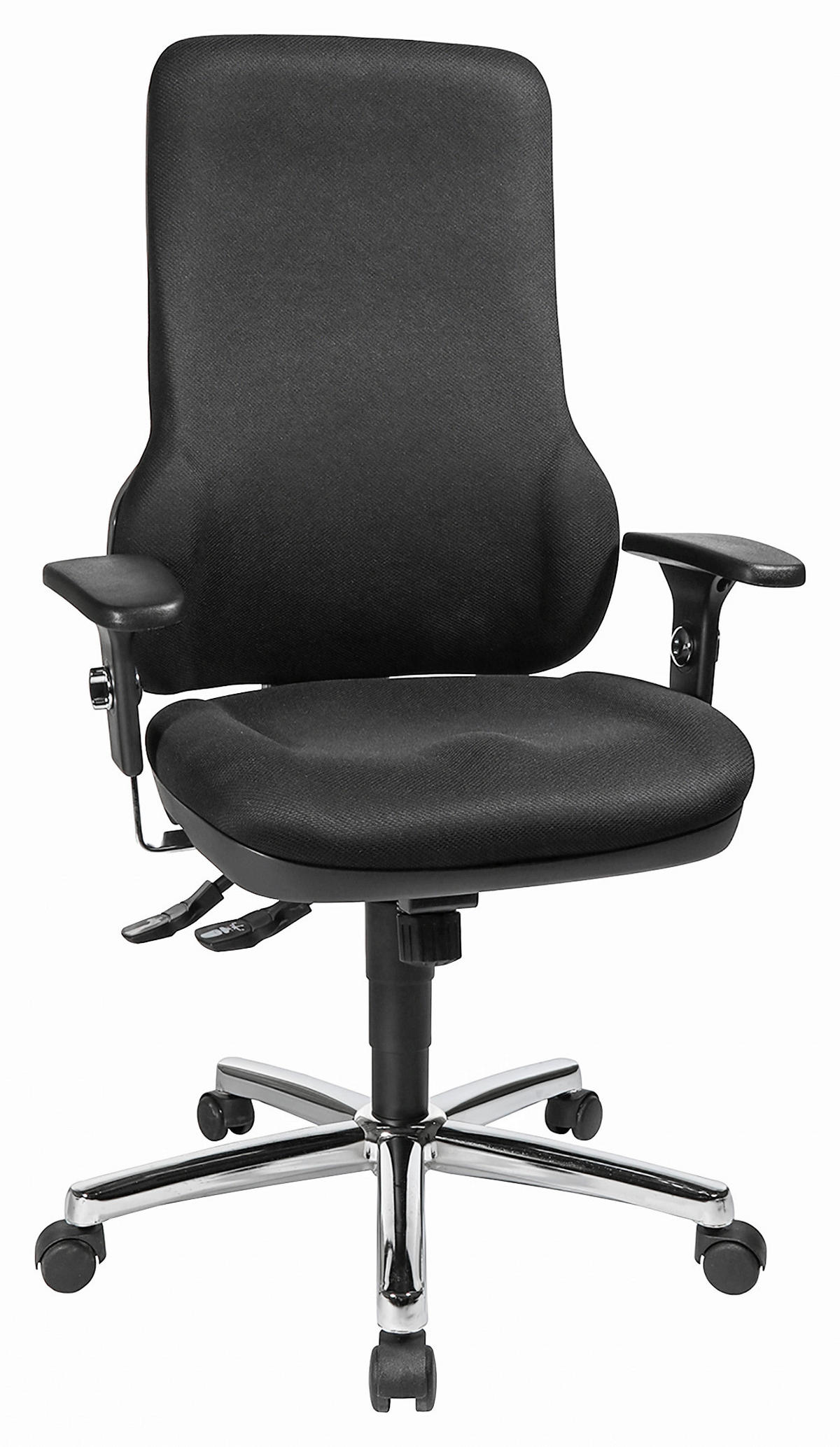 DREHSTUHL Webstoff Schwarz, Alufarben  - Schwarz/Alufarben, Konventionell, Kunststoff/Textil (60/110-121/49cm) - Topstar