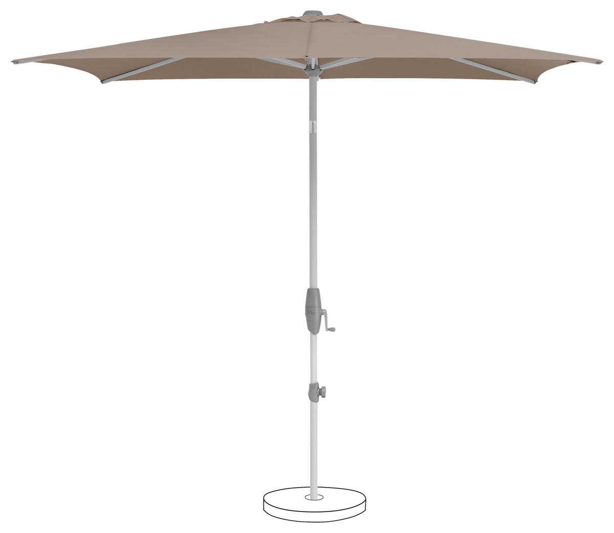 SONNENSCHIRM Taupe  - Taupe/Silberfarben, KONVENTIONELL, Textil/Metall (250/200cm) - Suncomfort by Glatz