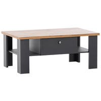 COUCHTISCH rechteckig Anthrazit, Eiche Wotan  - Anthrazit/Silberfarben, Design, Holzwerkstoff/Metall (110/45/70cm) - MID.YOU