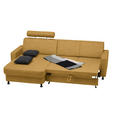 ECKSOFA in Webstoff Honig  - Schwarz/Honig, Design, Kunststoff/Textil (165/257cm) - Xora