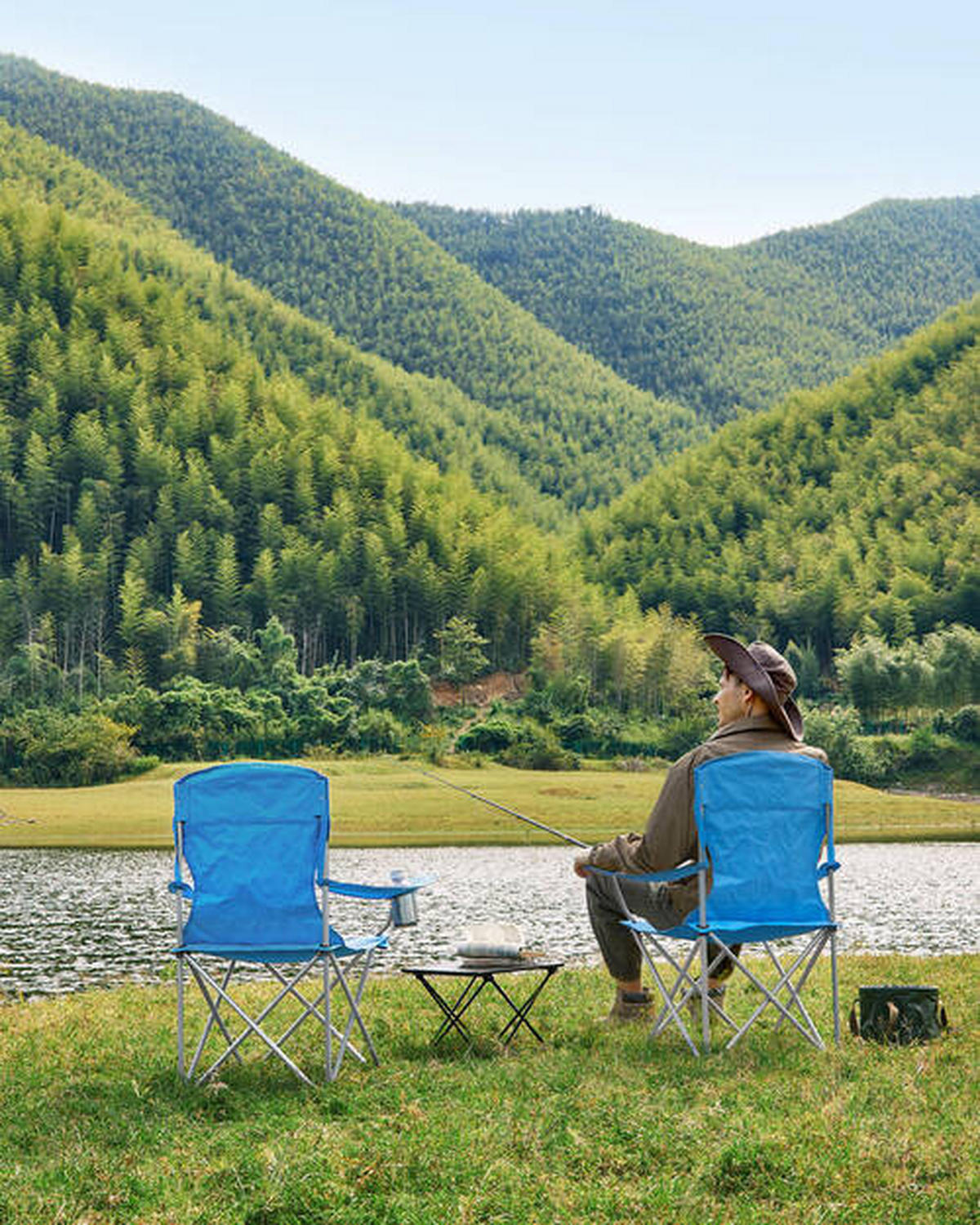 CAMPINGSESSEL-SET in  - Blau/Silberfarben, Basics, Textil/Metall (86/97/54cm) - Modante