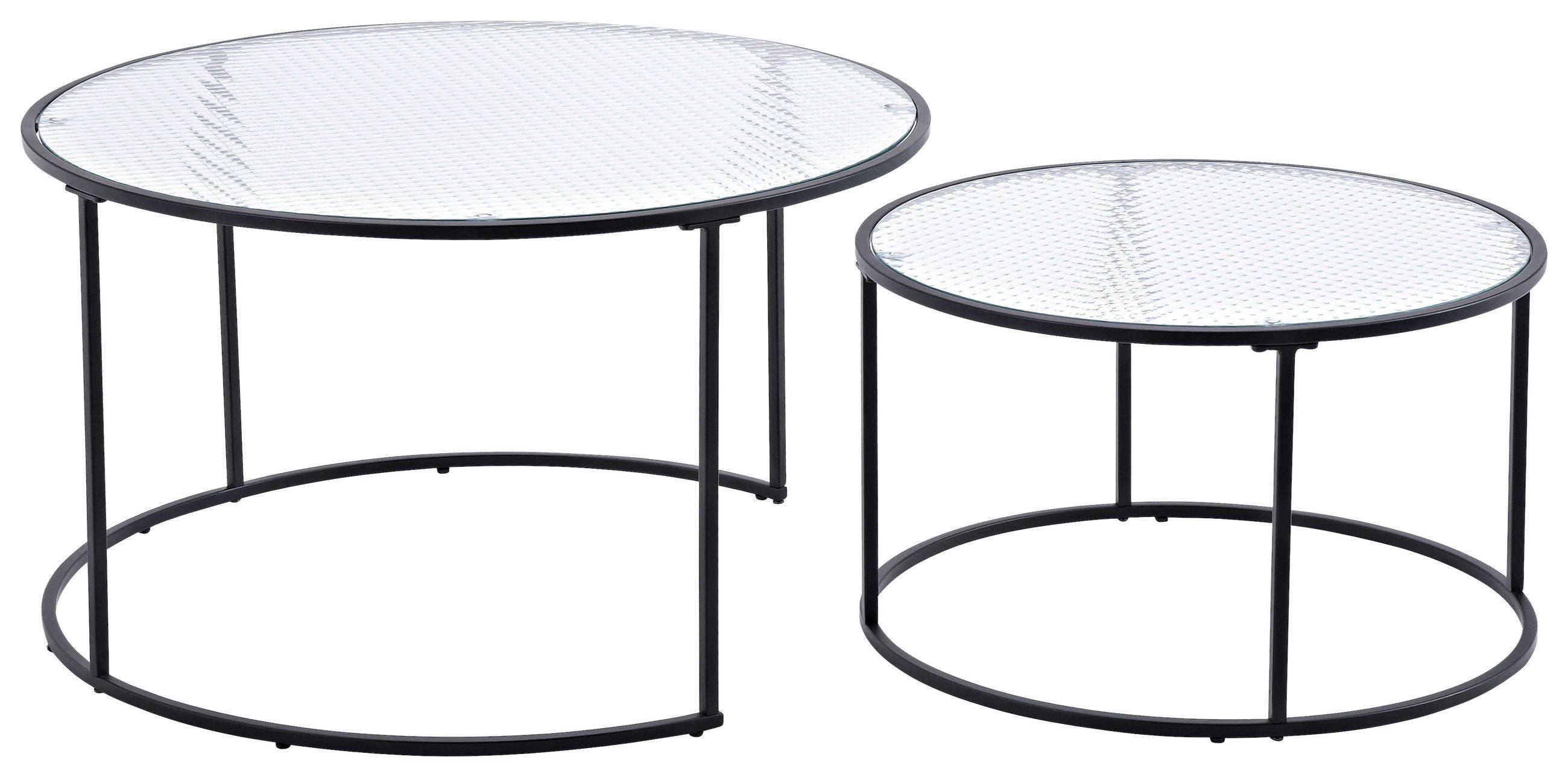 COUCHTISCH in Metall, Glas 79,5/79,5/45 cm  - Klar/Schwarz, Design, Glas/Metall (79,5/79,5/45cm) - Livetastic
