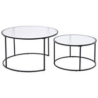 COUCHTISCH in Metall, Glas 79,5/79,5/45 cm  - Klar/Schwarz, Design, Glas/Metall (79,5/79,5/45cm) - Livetastic