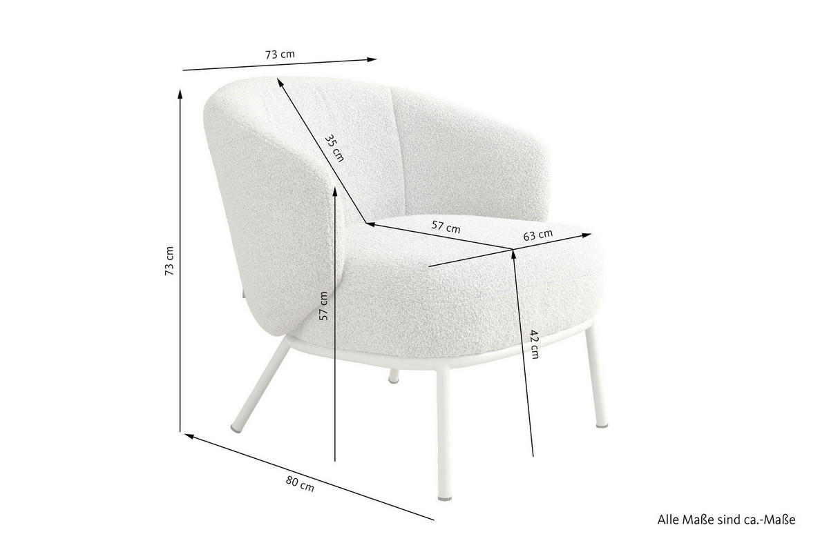 SESSEL in Bouclé Greige, Seidengrau  - Greige/Seidengrau, MODERN, Textil/Metall (73/73/80cm) - Schöner Wohnen