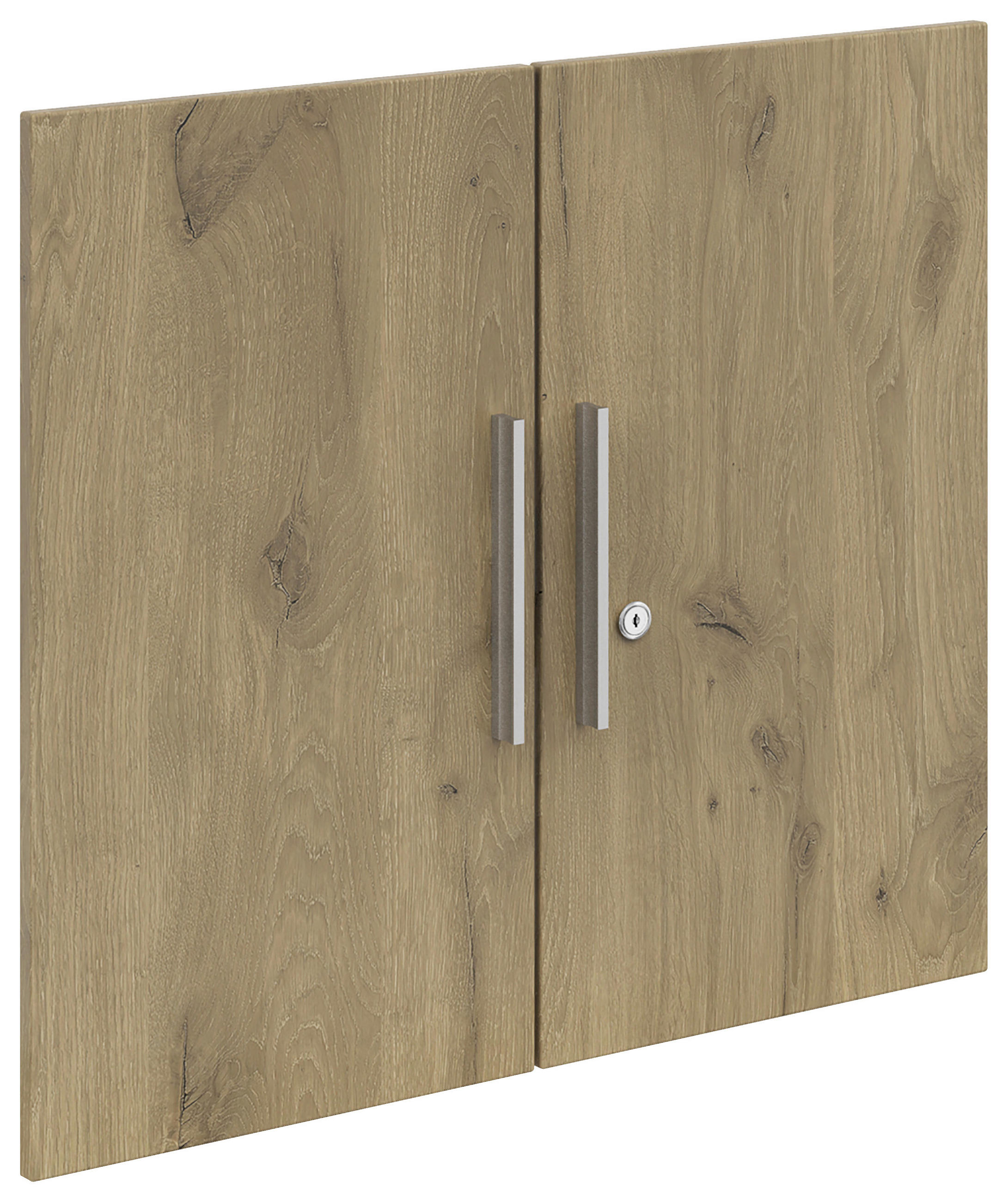TÜRENSET 75,5/67,4/1,6 cm   - Eichefarben/Silberfarben, KONVENTIONELL, Holzwerkstoff/Metall (75,5/67,4/1,6cm) - Voleo