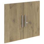 TÜRENSET 75,5/67,4/1,6 cm   - Eichefarben/Silberfarben, KONVENTIONELL, Holzwerkstoff/Metall (75,5/67,4/1,6cm) - Voleo
