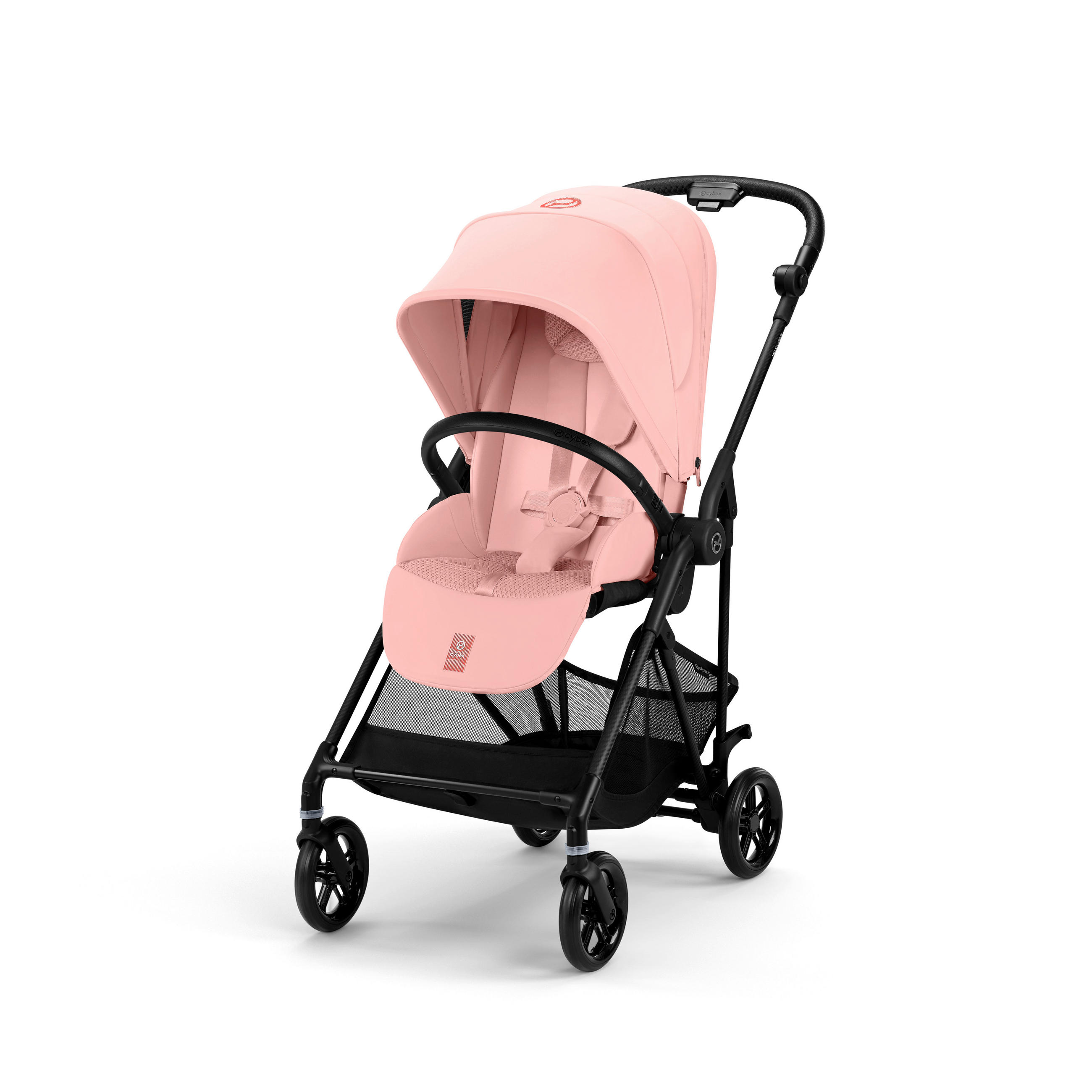 KINDERWAGEN  Melio Carbon  Candy Pink  - Hellrosa/Schwarz, Basics, Textil/Metall (82-91/49/96,5-107cm) - cybex GOLD