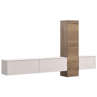 WOHNWAND 282/160/37 cm  in Eichefarben, Hellgrau  282/160/37 cm    - Eichefarben/Hellgrau, Design, Holzwerkstoff (282/160/37cm) - Celina Home