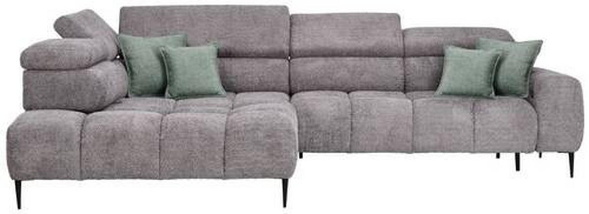 HÖRNSOFFA i vävt tyg grå  - svart/grå, Design, metall/textil (216/300cm) - Welnova