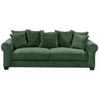 SCHLAFSOFA  mit Stoffauswahl, Liegefunktion, Rücken echt Cord Dunkelgrün  - Dunkelgrün/Schwarz, KONVENTIONELL, Kunststoff/Textil (247/95/125cm) - Hom`in