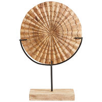 SKULPTUR - Nussbaumfarben, Trend, Holz/Metall (31,5/46,5/9cm) - Ambia Home