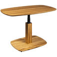 COUCHTISCH Eiche Hartholz 110/65/48-67 cm organisch Eichefarben  - Eichefarben, Design, Holz/Kunststoff (110/65/48-67cm) - Linea Natura