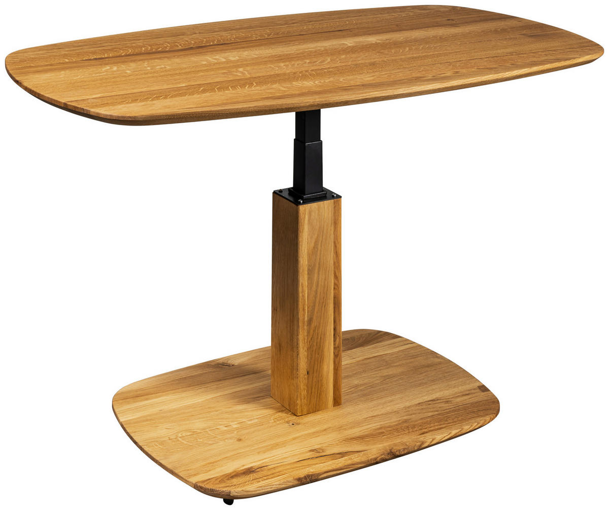 COUCHTISCH Eiche Hartholz 110/65/48-67 cm organisch Eichefarben  - Eichefarben, Design, Holz/Kunststoff (110/65/48-67cm) - Linea Natura
