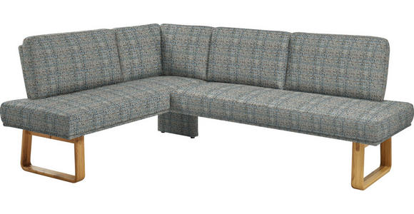 ECKBANK 174/235 cm in Blau, Eichefarben, Olivgrün - Blau/Eichefarben, Design, Holz/Textil (174/235cm) - Dieter Knoll