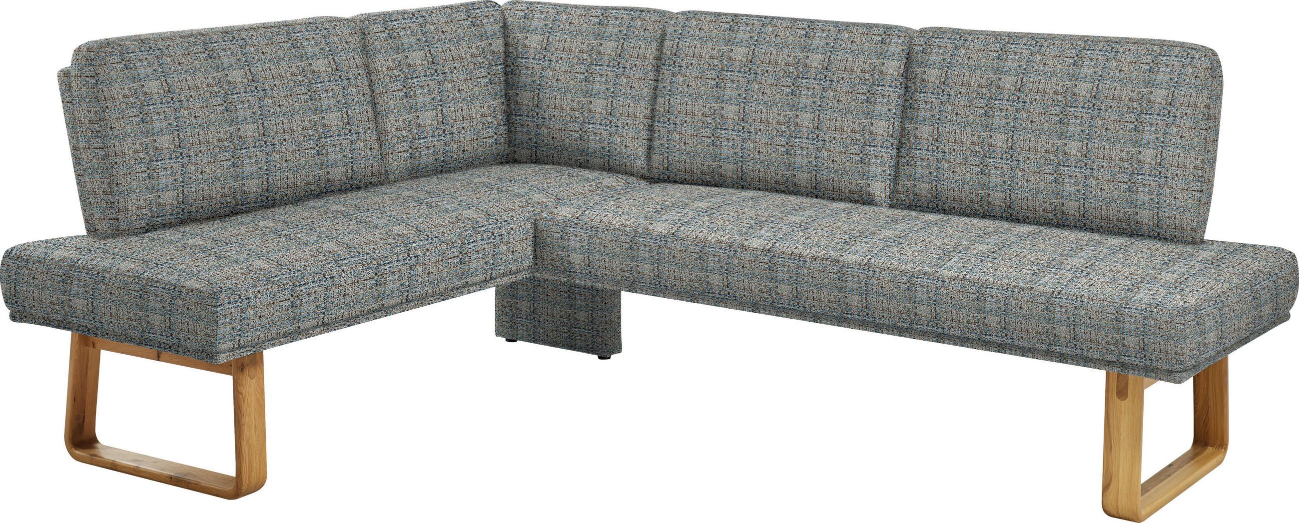 ECKBANK 174/235 cm  in Blau, Eichefarben, Olivgrün  - Blau/Eichefarben, Design, Holz/Textil (174/235cm) - Dieter Knoll