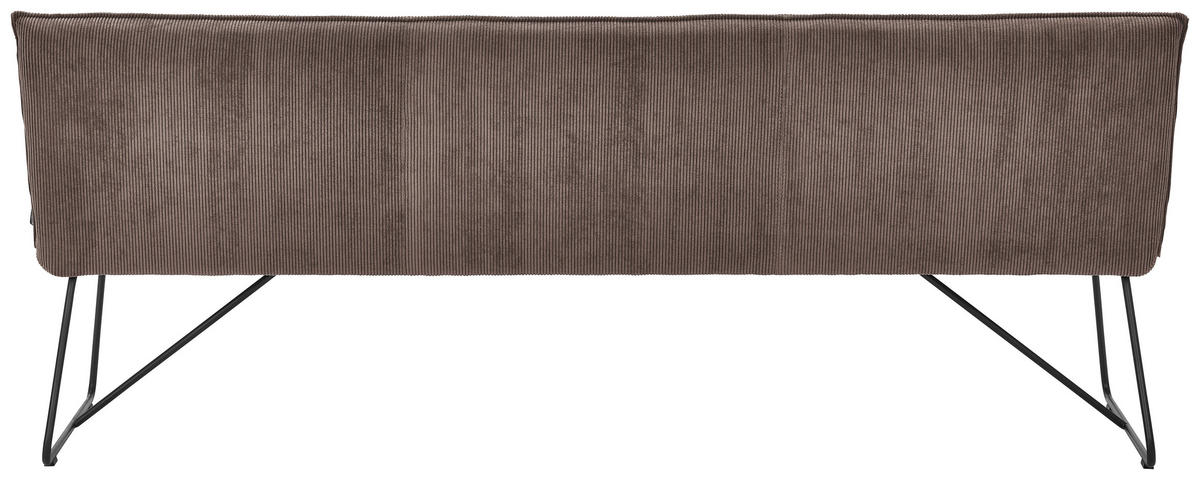 SITZBANK in Textil Taupe  - Taupe/Schwarz, Design, Textil/Metall (220/88/66cm) - Johann Jakob