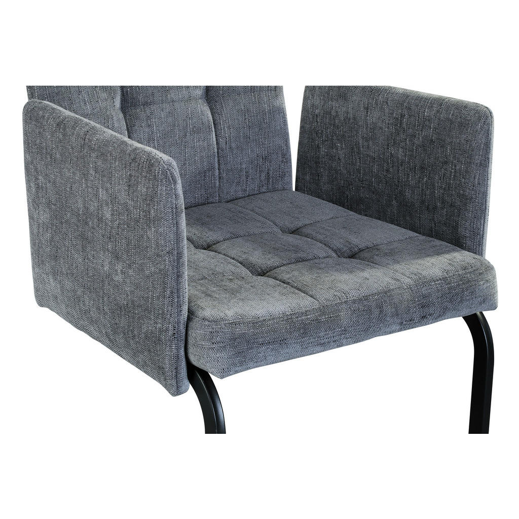 Thumbnail - Mid.you Armlehnstuhl, Hellgrau, Metall, Textil, C-Form, 52x91x59.5 cm, Esszimmer, Stühle, Esszimmerstühle, Armlehnenstüh...