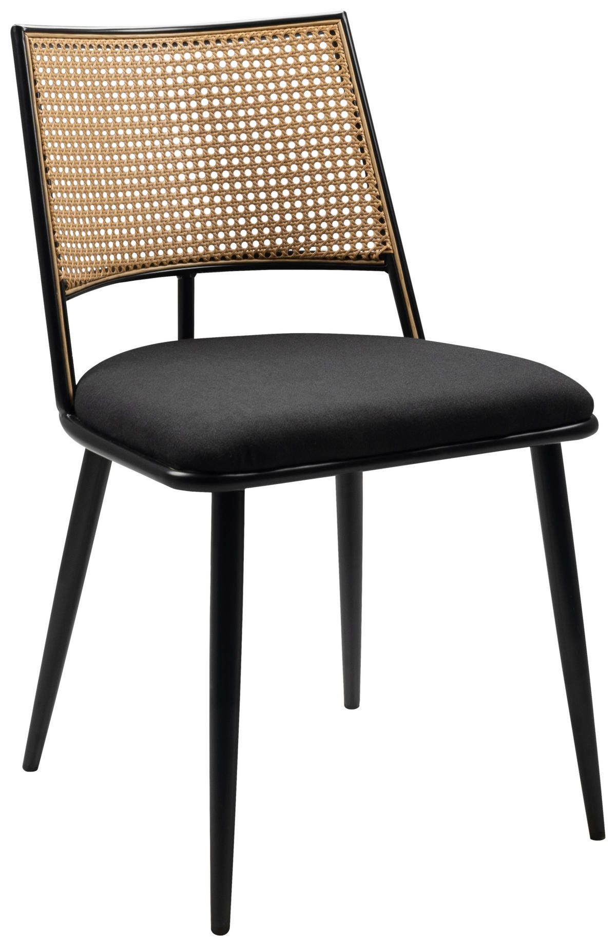 STUHL-SET 4 Stück  in Eisen Webstoff  - Schwarz, Basics, Holz/Textil (47/79/55cm) - MID.YOU
