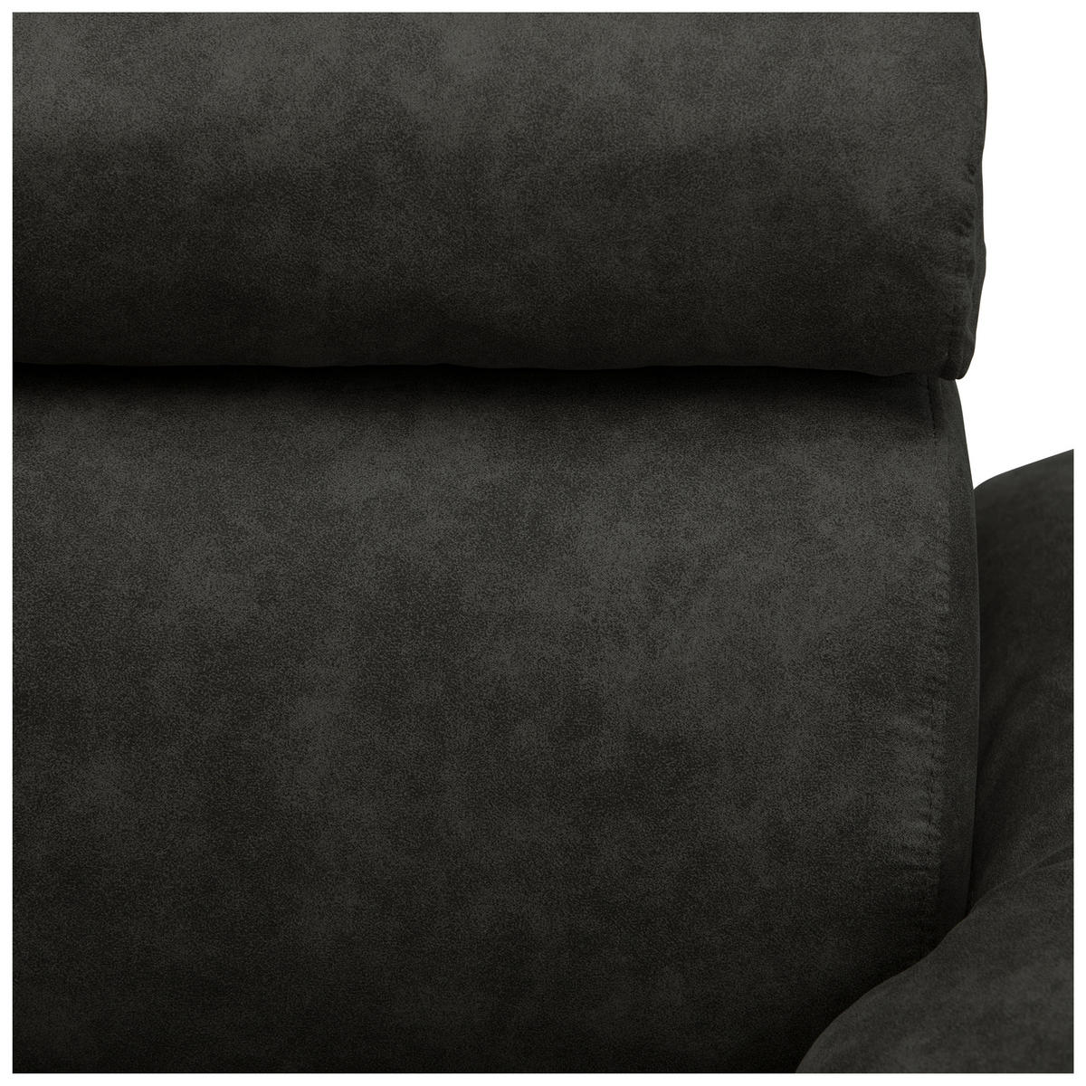 ECKSOFA in Lederlook Anthrazit  - Anthrazit/Schwarz, Design, Kunststoff/Textil (230/263cm) - Hom`in