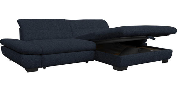 ECKSOFA in Mikrofaser Dunkelgrau  - Dunkelgrau/Schwarz, Design, Textil/Metall (290/198cm) - Xora