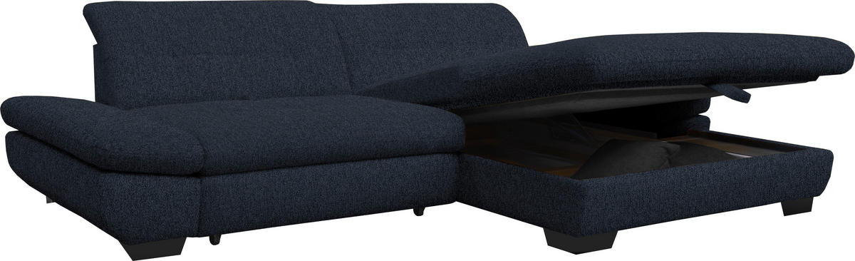 ECKSOFA in Mikrofaser Dunkelgrau  290/198 cm  - Dunkelgrau/Schwarz, Design, Textil/Metall (290/198cm) - Xora