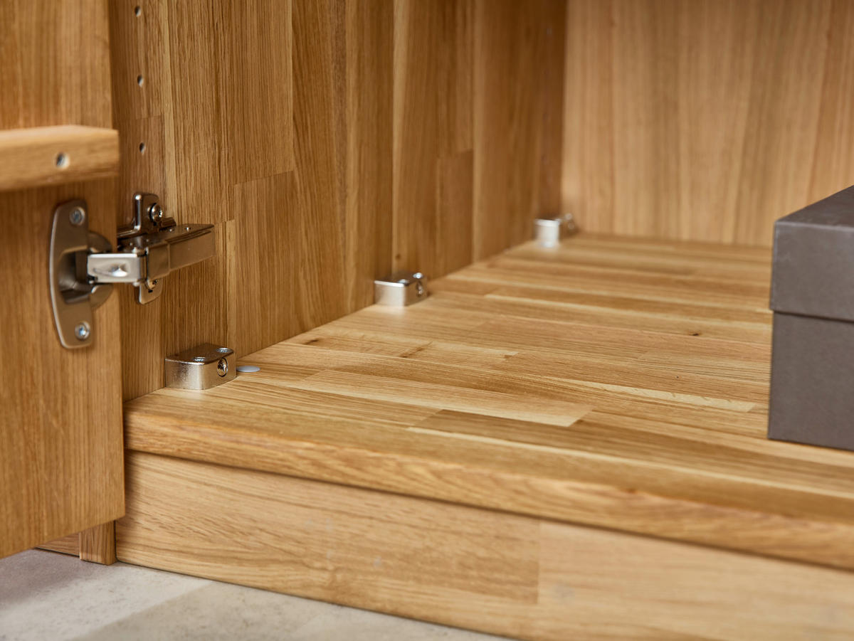 DREHTÜRENSCHRANK Eichefarben  - Eichefarben/Schwarz, Modern, Holz/Metall (252/223/62cm) - Livetastic