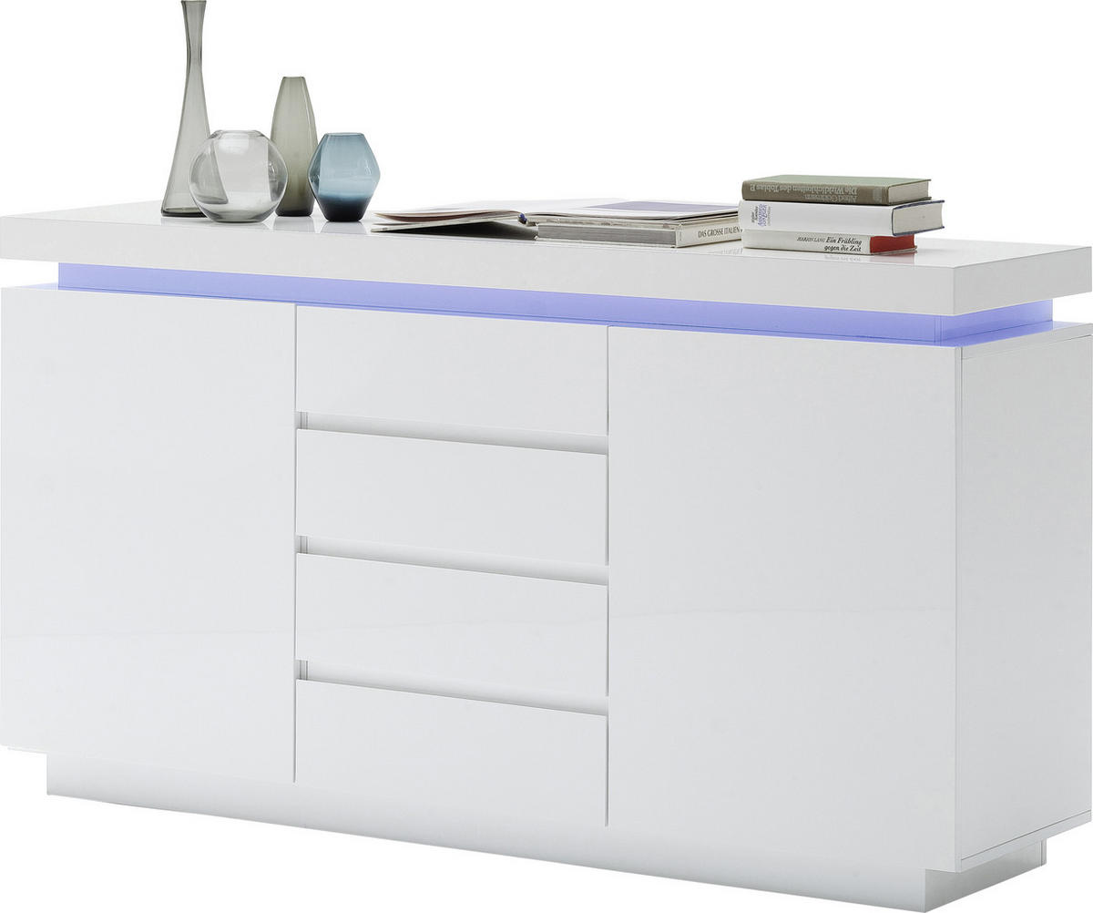 KOMMODE 150/81/40 cm  in Weiss Hochglanz  - Weiss Hochglanz, Design, Holzwerkstoff (150/81/40cm)