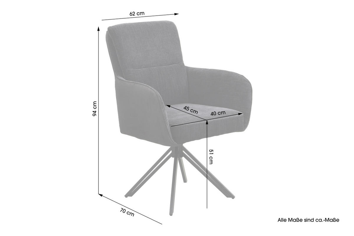 STUHL-SET - Schwarz, MODERN, Textil/Metall (62/94/70cm) - MID.YOU