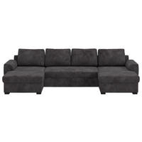 WOHNLANDSCHAFT Schwarz Mikrofaser  - Schwarz, Trend, Kunststoff/Textil (154/327/86cm) - MID.YOU