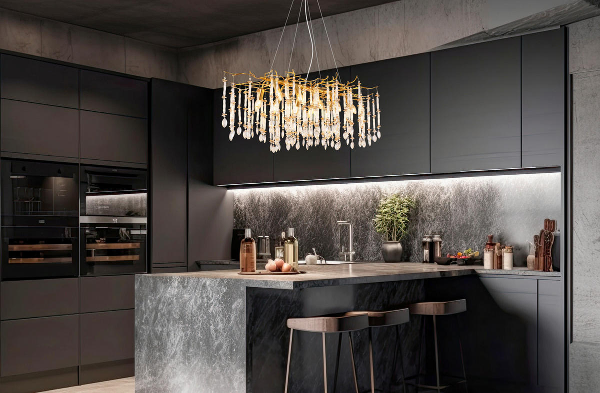 HÄNGELEUCHTE 100/60/120 cm  - Klar/Transparent, Design, Glas/Kunststoff (100/60/120cm) - Globo