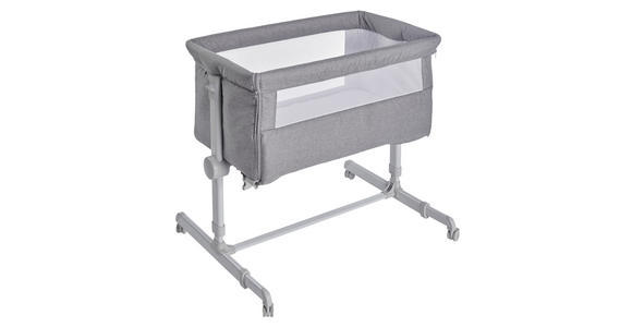 BEISTELLBETT BASIC Grau, Weiß  - Weiß/Grau, Basics, Holzwerkstoff/Kunststoff (81/56/89cm) - My Baby Lou