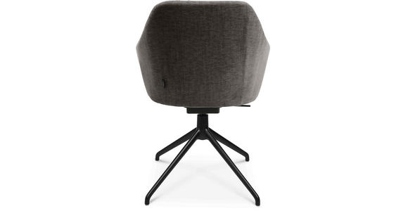 ARMLEHNSTUHL in Aluminium Velours - Taupe/Schwarz, Design, Textil/Metall (58/81,5-84,5/60cm) - Johann Jakob