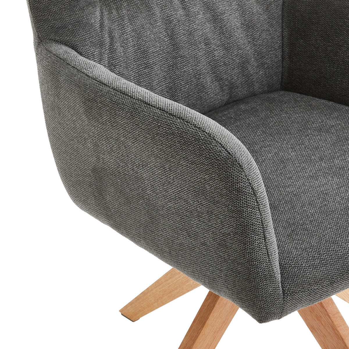 ARMLEHNSTUHL  in Eisen Webstoff  - Dunkelgrau/Eichefarben, Modern, Holz/Textil (60/89/63cm) - Livetastic