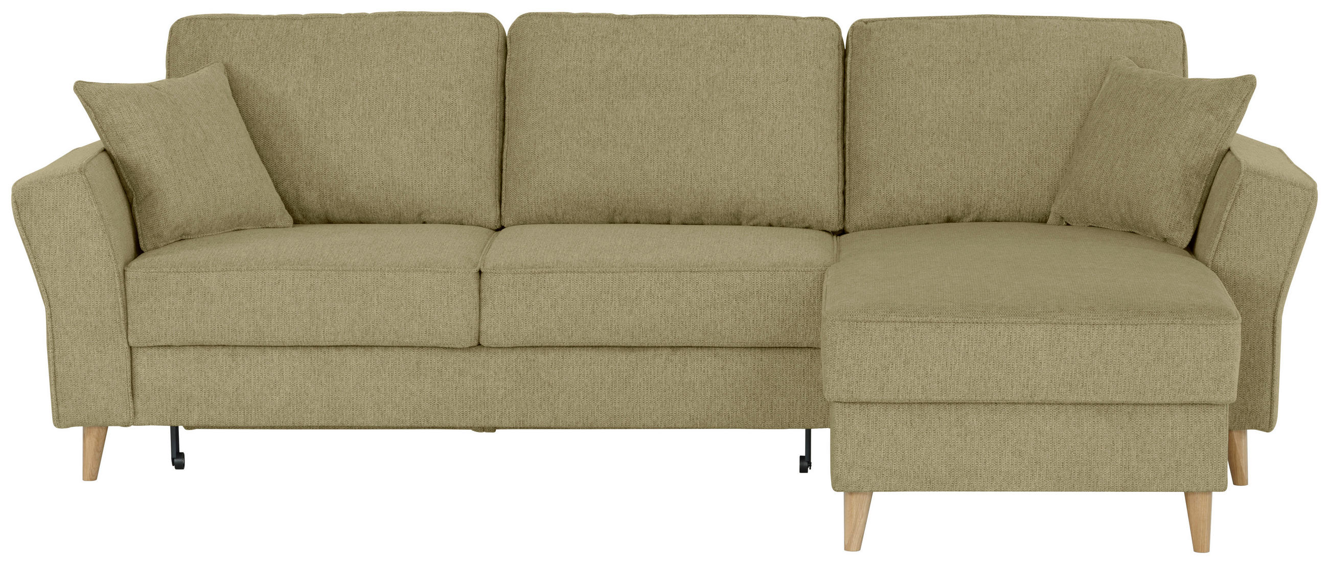 ECKSOFA  in Flachgewebe Hellgrün  - Eichefarben/Hellgrün, KONVENTIONELL, Holz/Textil (265/159cm) - Carryhome