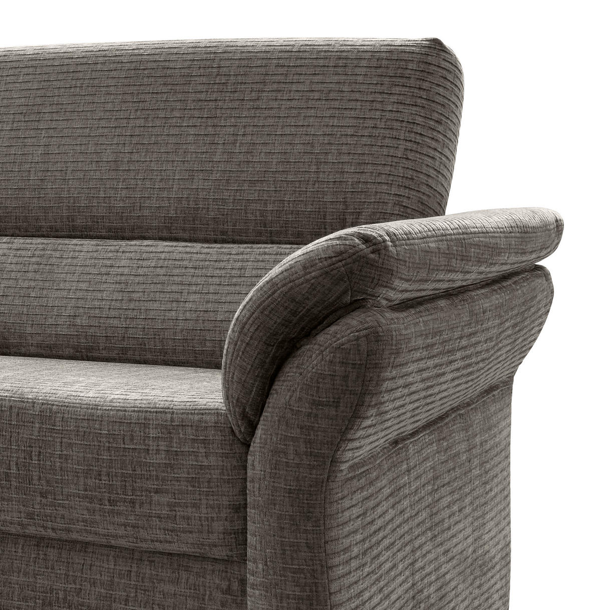 3-SITZER-SOFA in Mikrofaser Graubraun  - Graubraun/Schwarz, Modern, Holz/Textil (192/90/89cm) - Livetastic