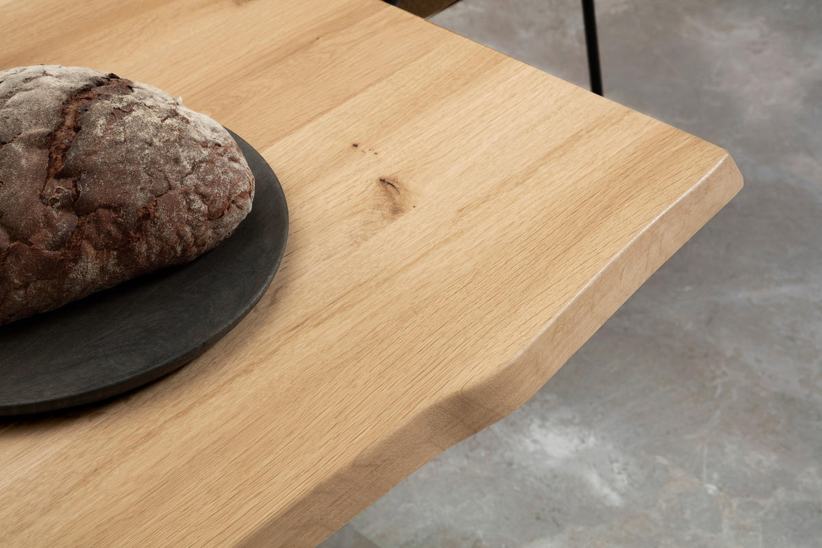 ESSTISCH in Holz, Metall 220/100/75 cm  - Wildeiche/Anthrazit, Design, Holz/Metall (220/100/75cm) - Venjakob