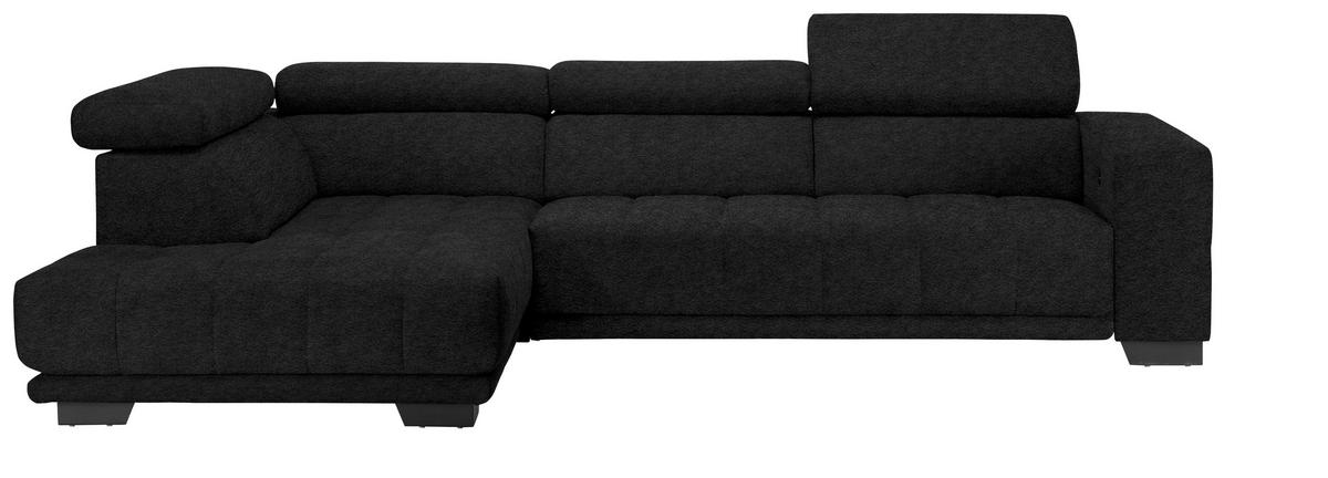 ECKSOFA in Mikrofaser Anthrazit  - Anthrazit/Schwarz, Design, Textil/Metall (207/301cm) - Xora