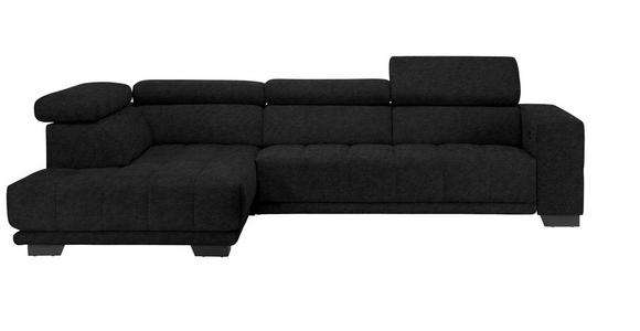 ECKSOFA in Mikrofaser Anthrazit  - Anthrazit/Schwarz, Design, Textil/Metall (207/301cm) - Xora