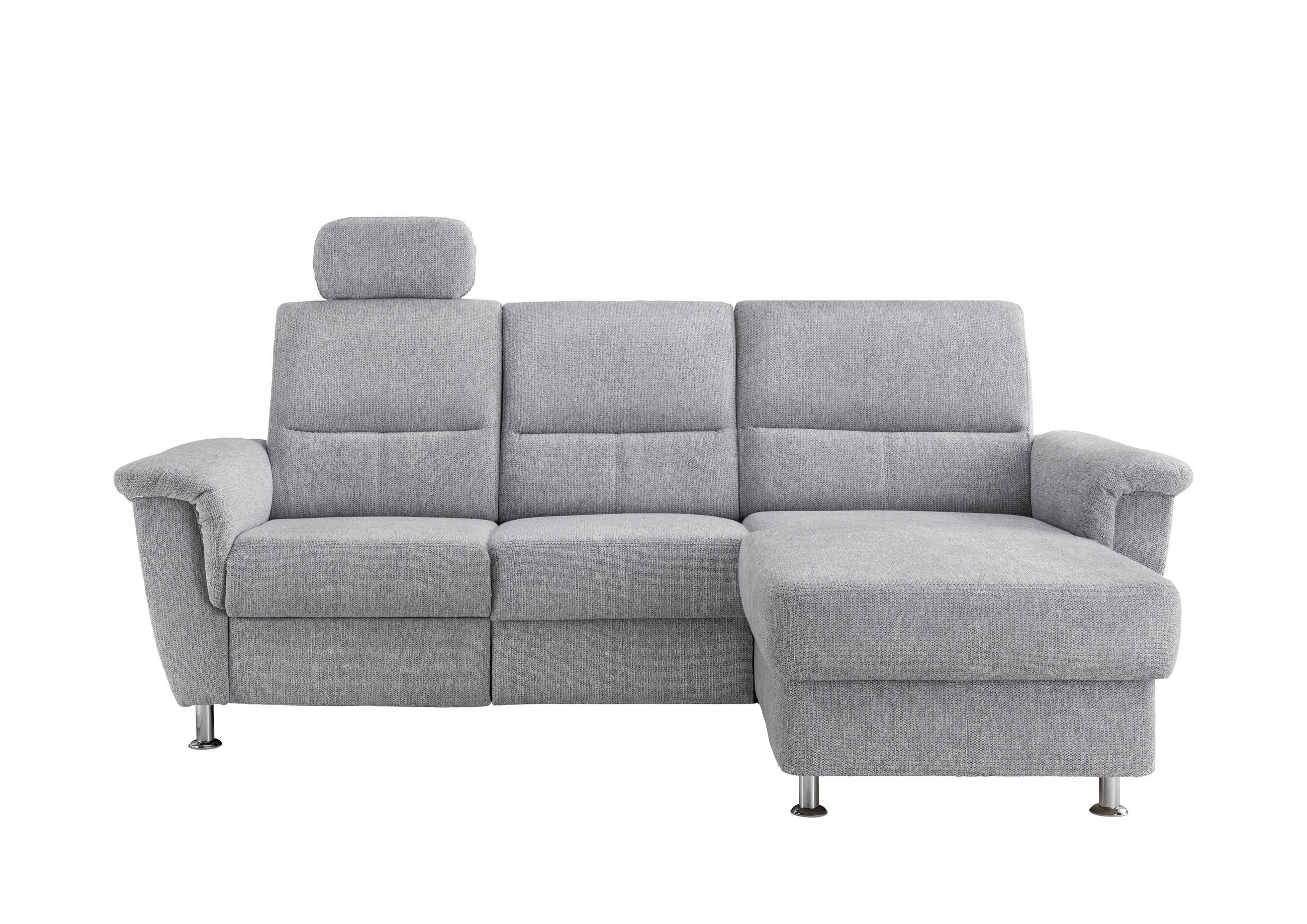 ECKSOFA in Chenille Silberfarben  - Chromfarben/Silberfarben, Modern, Textil/Metall (231/165cm) - Livetastic