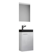 GÄSTEBAD 41 cm  - Silberfarben/Schwarz, MODERN, Glas/Keramik (41cm) - MID.YOU